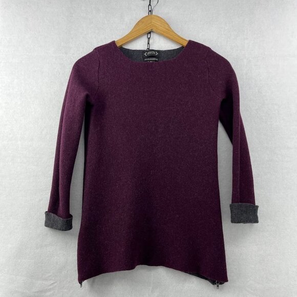 Nanette Lepore 100% Fine Merino Wool Pullover Sweater Burgundy Maroon Size Small - Picture 1 of 10